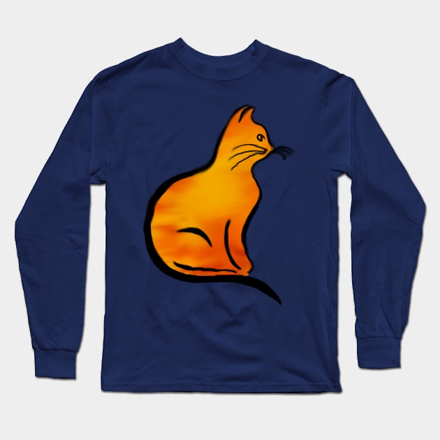 Cat on Fire Long Sleeve T-Shirt by CrescentfangCreations